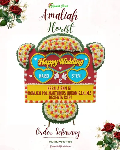 Karangan Papan Bunga Pernikahan di Mendoyo Dauh Tukad